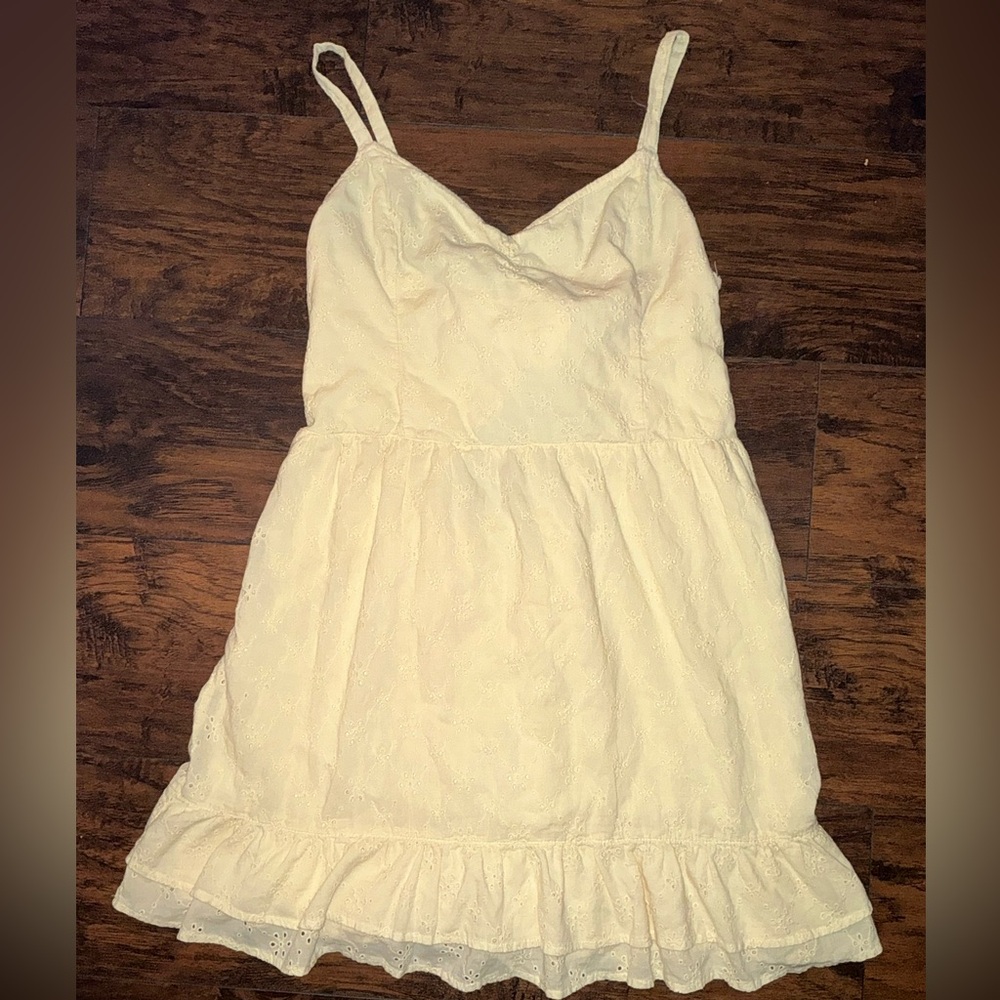 Hollister yellow lacey eyelet style dress